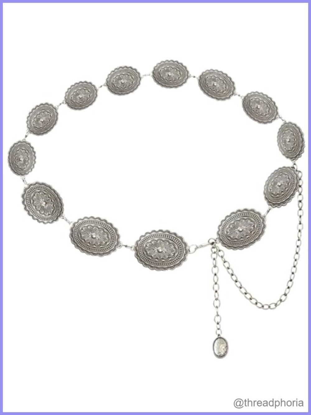 Bohemian Metal Concho Chain Waist Belt Adjustable Western Cowgirl Style for